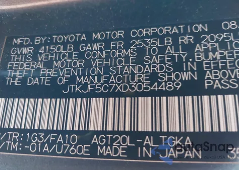 2013 Scion Tc from USA, damaged, VIN JTKJF5C7XD3054489